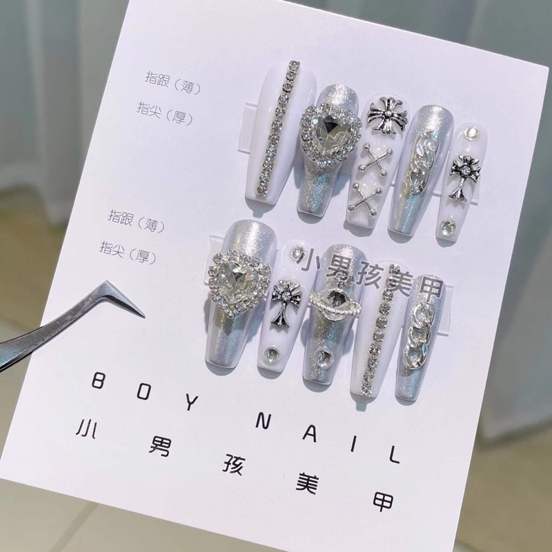 Charm kim loại, charm X trang trí móng