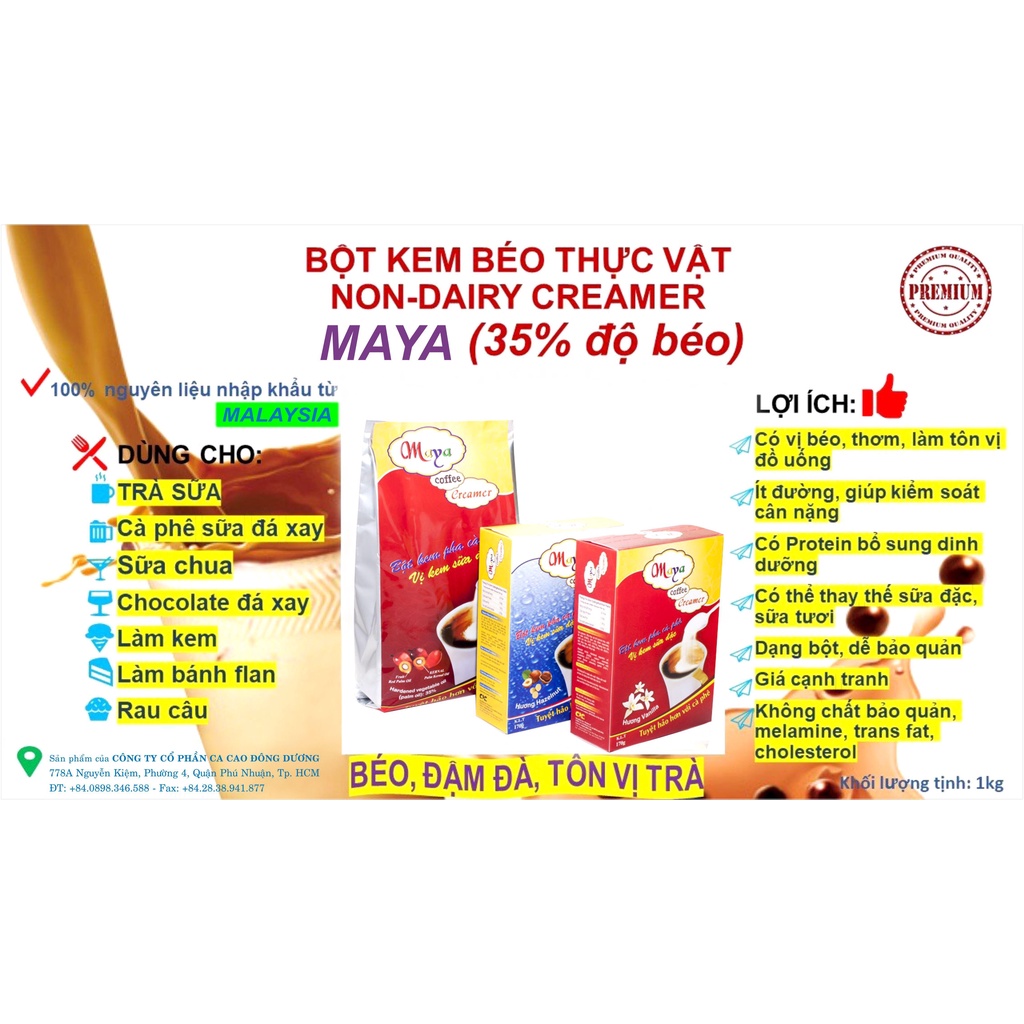 Bột kem béo pha cà phê Hương Hazelnut - Maya Cocoa Indochine