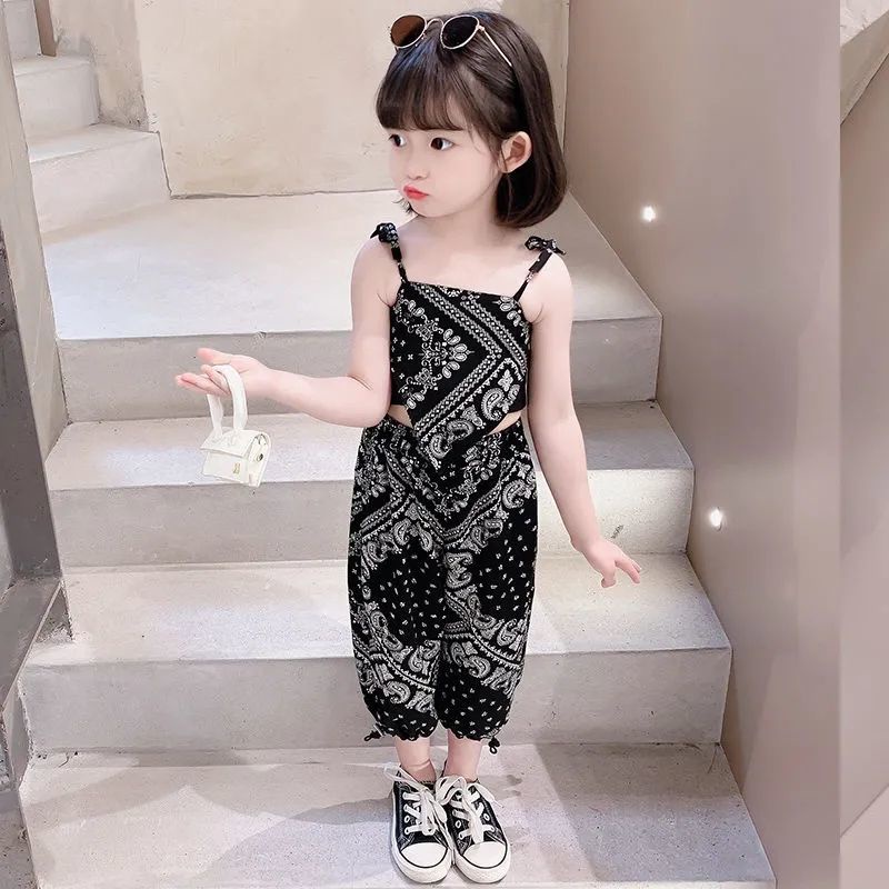 Set Áo Hai Dây Và Quần Legging Chống Muỗi Cho Bé Gái 2022
