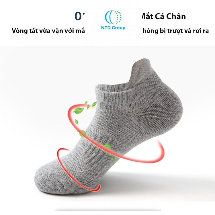 Tất Vớ Thể Thao Cổ Ngắn, Phù Hợp Chơi Thể Thao Chất Liệu Dày Dặn, Chống Tuột