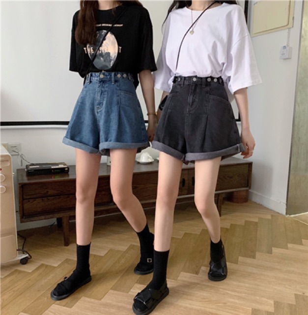 1255.QUẦN SHORTS ỐNG RỘNG NÚT BẤM GÀI EO CÓ SIZE BIGSIZE QUẦN ĐÙI NGỐ GIẢ VÁY CÓ BIG SIZE XÁM XANH TRẮNG