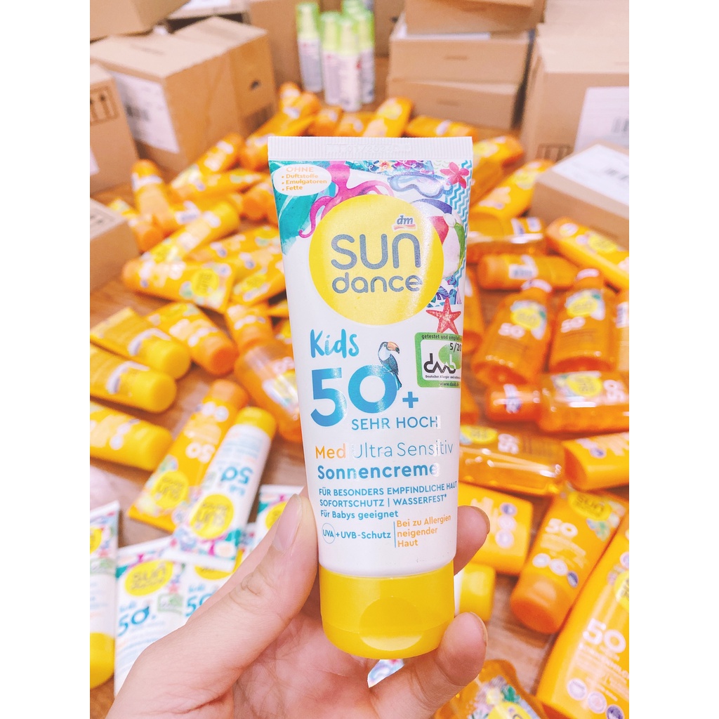 ĐỨC - Kem chống nắng cho bé DM Sundance Kids 50 Hoch Sonnencreme 100ml