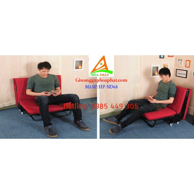 Giường gấp nâng đầu có bánh xe di chuyển rộng 66cm (GB65) | BigBuy360 - bigbuy360.vn
