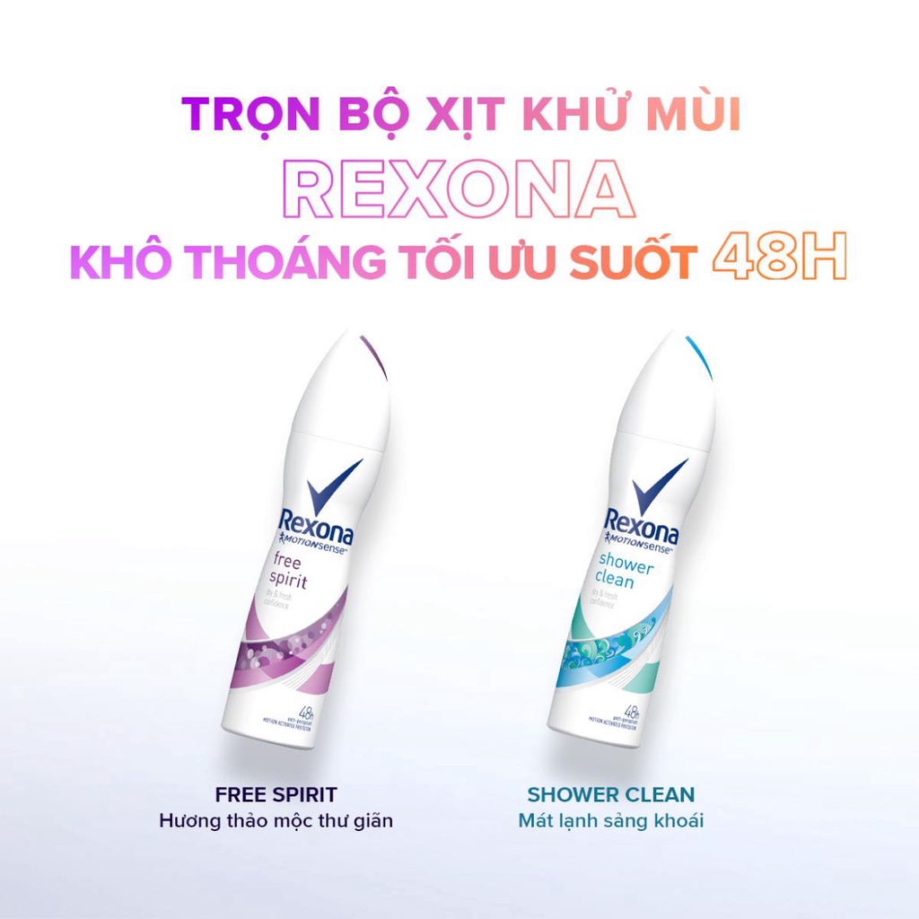 Xịt khử mùi Rexona nữ khô thoáng tối ưu mát lạnh sảng khoái dành cho nữ, 150ml