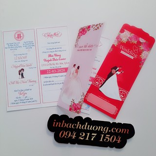 Thiệp cưới 1 ngày có hàng - In Bạch Dương