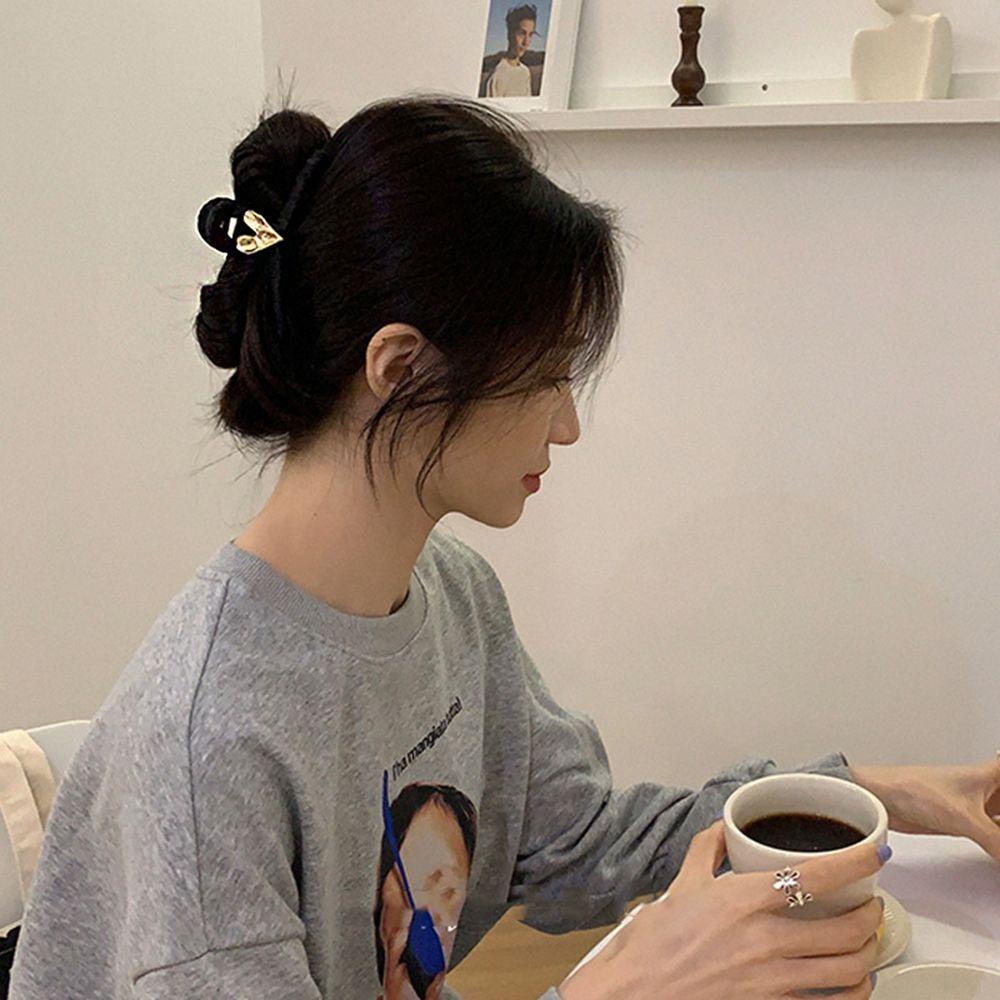 Kẹp Tóc Càng Cua 15H Bằng Vải Họa Tiết Hình Học Đơn Giản Thời Trang Thu Đông Cho Nữ