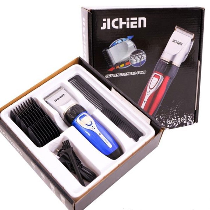 Tông đơ cắt tóc gia đình Jichen 0817 tặng 4 cữ an toàn + lược nhựa cứng