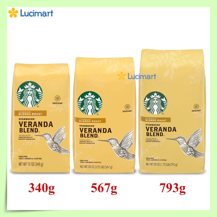 Cà phê Starbucks rang xay sẵn nguyên chất 100% Arabica Coffee [Hàng Mỹ]