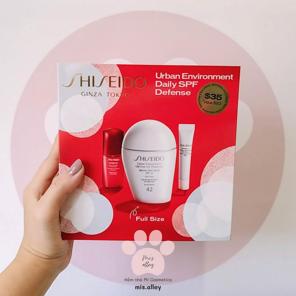 🌸Shiseido🌸Set kem chống nắng + serum Ultimune Power + kem mắt Urban Environment Daily SPF Defense | Bill US