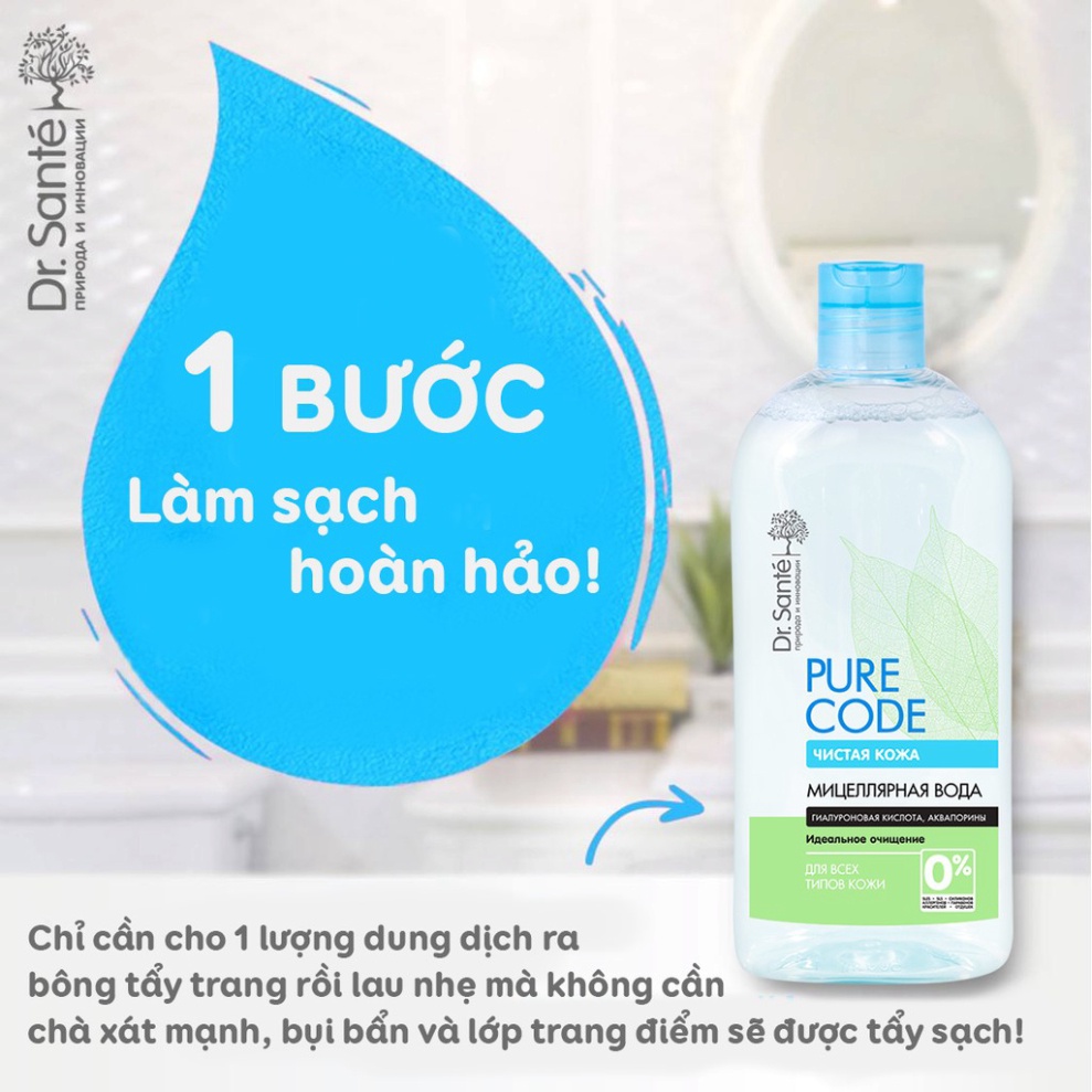 Nước Tẩy Trang Micellar Dr.Sante Pure Cоde Dành Cho Mọi Loại Da 500ml