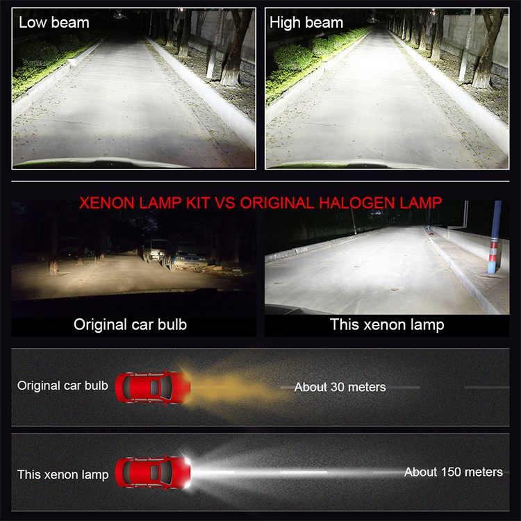 2 cái Bóng đèn xenon ô tô H7 35W Bộ chấn lưu siêu mỏng HID Bóng đèn pha xenon ô tô H1 H3 H4 H8 H11 9005 HB3 9006 HB4 3000k 4300k 6000k 8000k Phụ kiện đèn xe hơi 12V