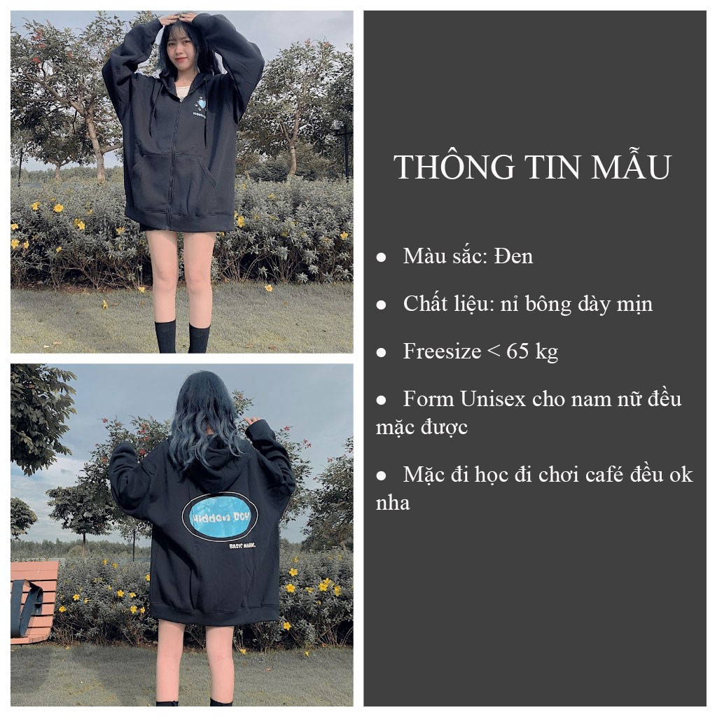 Áo khoác nỉ from rộng HIDEN kéo khóa_VIETSTAR | BigBuy360 - bigbuy360.vn