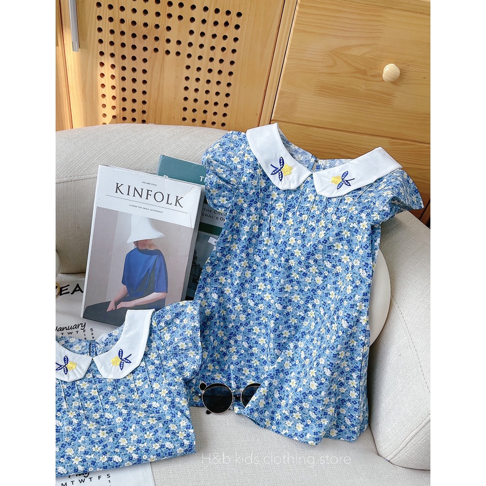 Váy cho bé gái, váy bé gái chất liệu vải thô mềm, váy hoa mặc mát cho bé từ 8-20kg