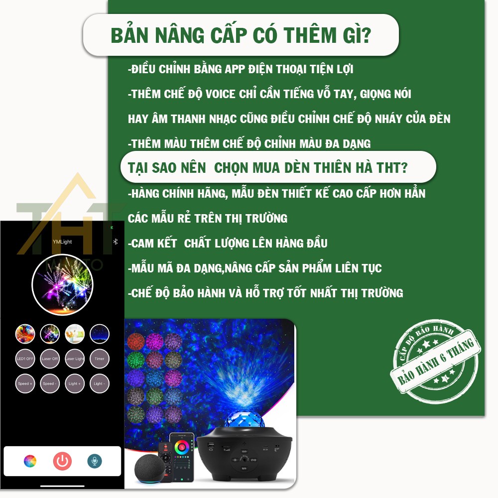 Đèn galaxy thiên hà loa bluetooth TAHOTO sử dụng trang trí phòng sân khấu phòng ngủ