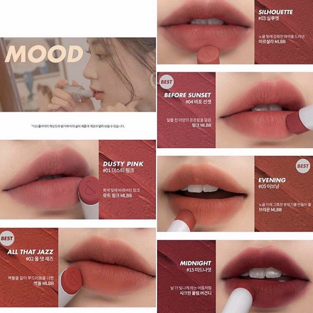  Son Thỏi Siêu Mịn Romand New Zero Matte Lipstick Shell Beach Nude Collection