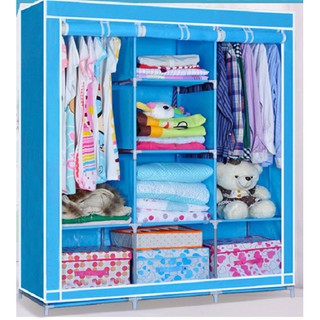 Tủ Quần Áo Khung Thép 3 Buồng 8 Ngăn Cao Cấp