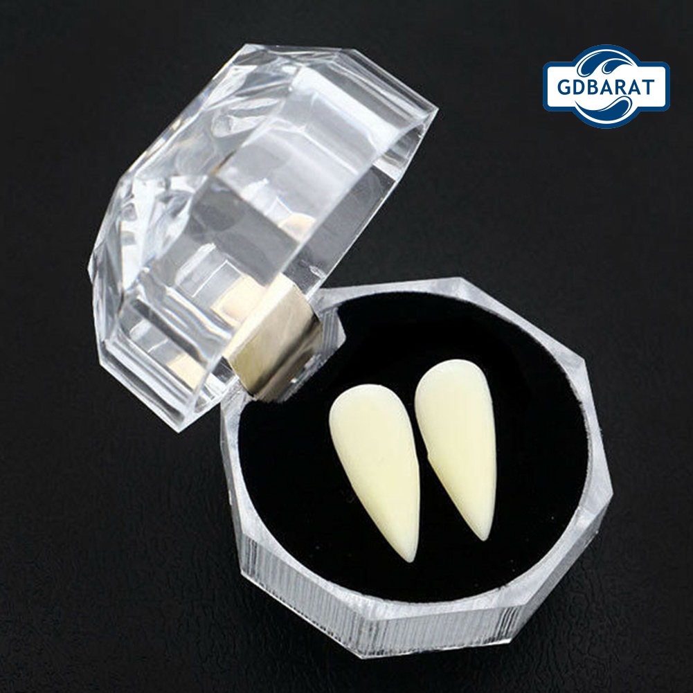 Bộ 2 Răng Nanh Giả 13/15/17/19mm Dùng Hóa Trang Halloween