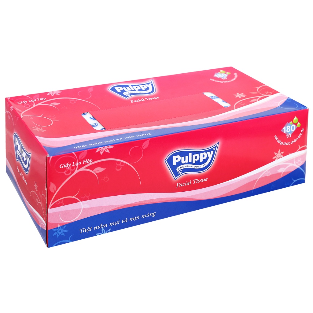 Khăn Giấy Pulppy Hộp Rút Tiện Lợi 180 Tờ - Hộp Khăn Giấy Rút Pulppy 180 tờ