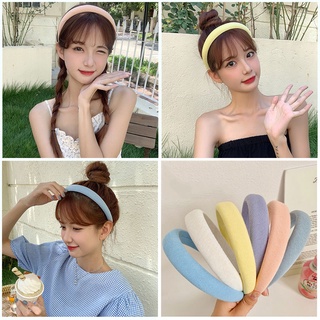Băng đô cài tóc vành rộng màu trơn phong cách Hàn Quốc thời trang cho nữ