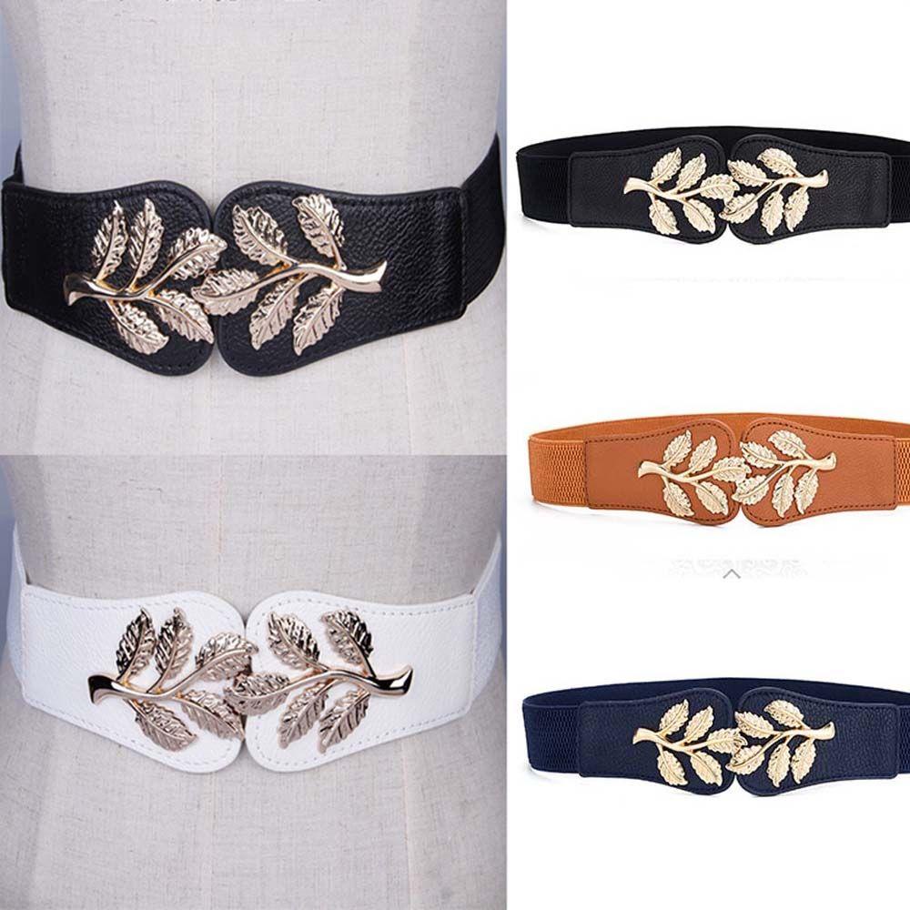 Thắt Lưng Co Giãn Khóa Kim Loại Họa Tiết Hoa Dành Cho Nữ