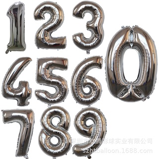 Bóng Số Size To 70cm Màu Bạc