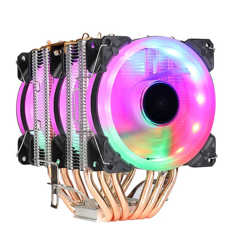 Tản Nhiệt Khí Snowman M-X6 Led RGB Dual Fan - Hỗ Trợ All CPU Dây CPU 4pin – 12V điều khiển nhiệt độ, tốc độ quạt