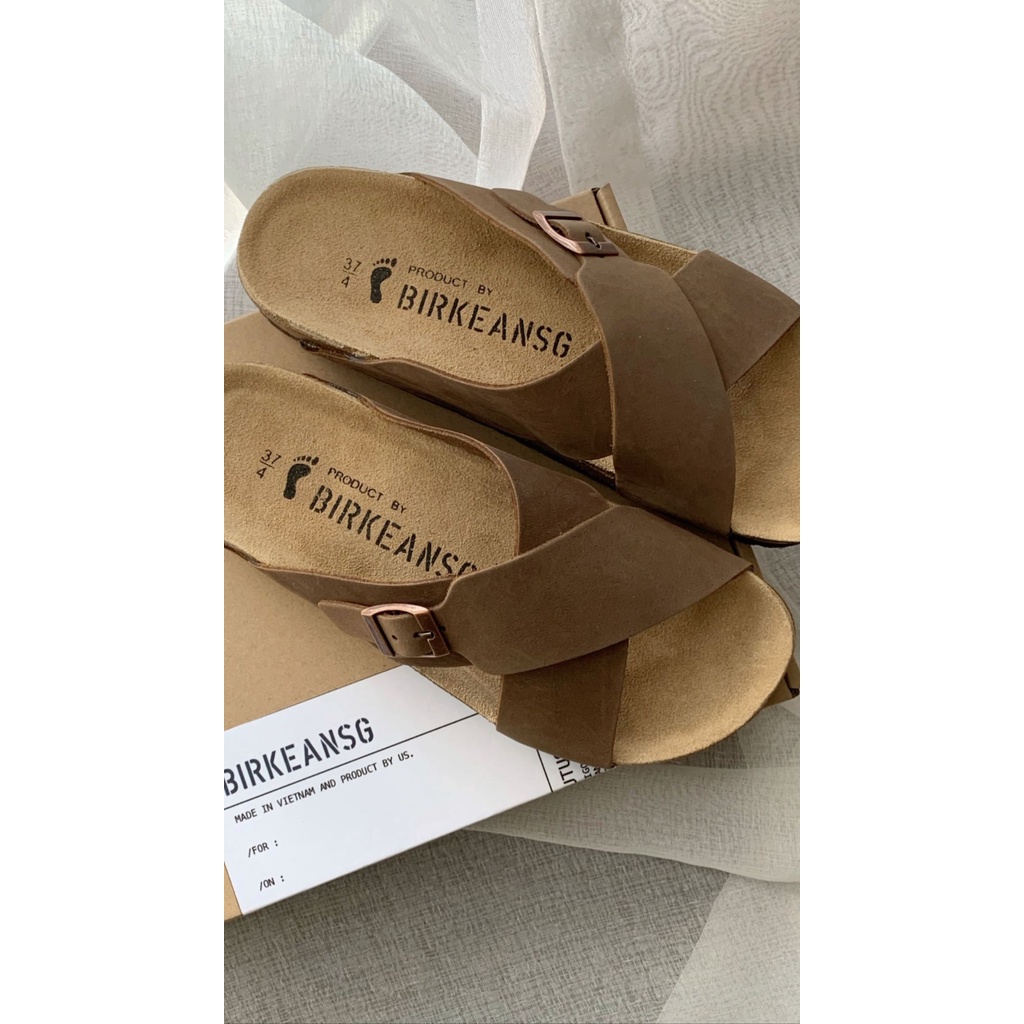 - DÉP QUAI X DA BÒ THẬT MÀU NÂU UNISEX