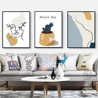 🥇 Bộ tranh canvas decor chât lượng treo nội thất tặng đinh treo 3 chân [H023]