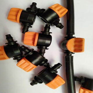 bộ 10 van khóa ống tưới 6mm 2 đầu gân
