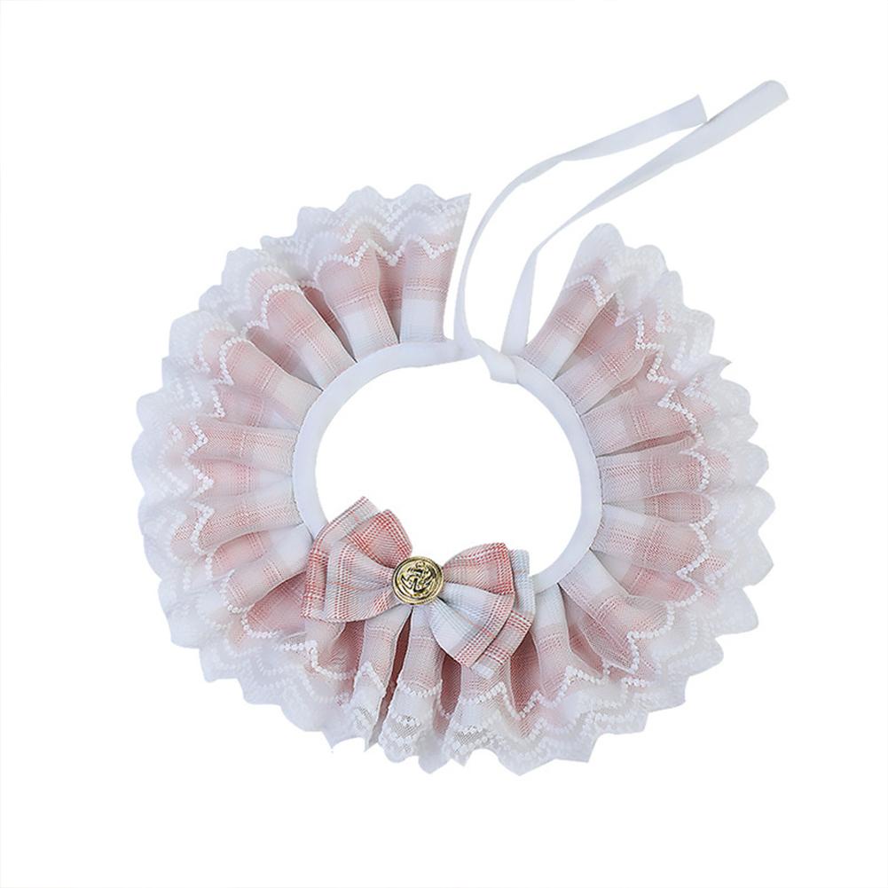 Vòng Cổ Trang Trí Nơ Họa Tiết Caro Phối Ren Xinh Xắn Cho Thú Cưng 27