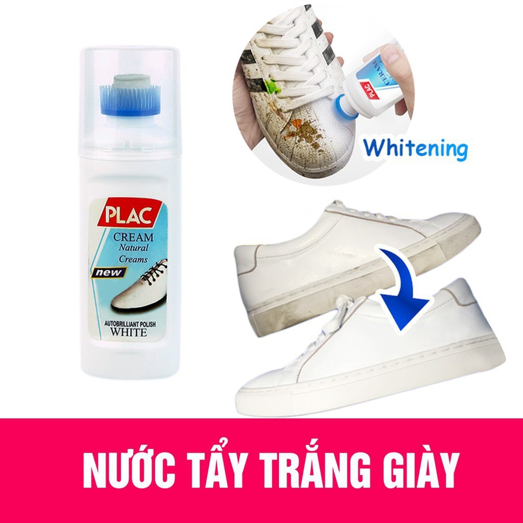 Chai tẩy trắng giày đầu bàn chải - lọ tẩy ố giày dép - nước tẩy trắng giày dép túi xách PLAC siêu rẻ