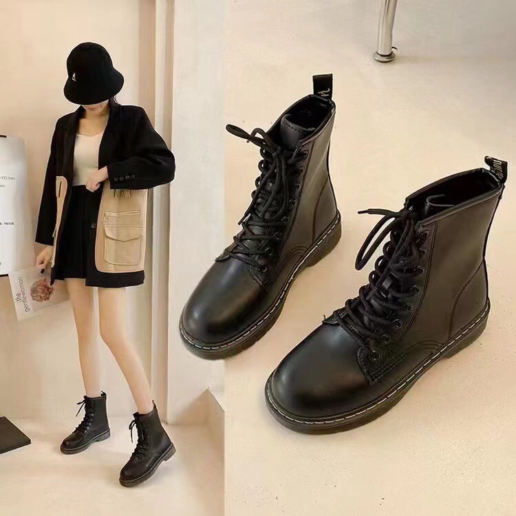 Bốt cao cổ chất da đẹp đế cao 3 phân kiểu dáng thời trang phong cách