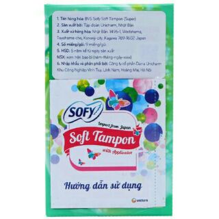 BĂNG VỆ SINH SOFY TAMPON SIÊU THẤM  ( 9 MIẾNG )