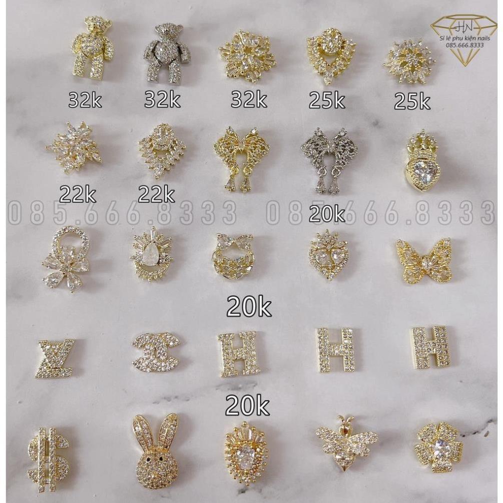 Charm cao cấp trang trí móng tay tổng hợp, phụ kiện nail