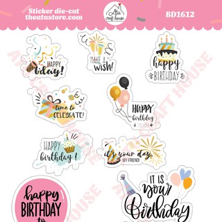 BIRTHDAY Sticker die-cut - Sticker cắt rời - Nguyên vật liệu làm Scrapbook Handmade