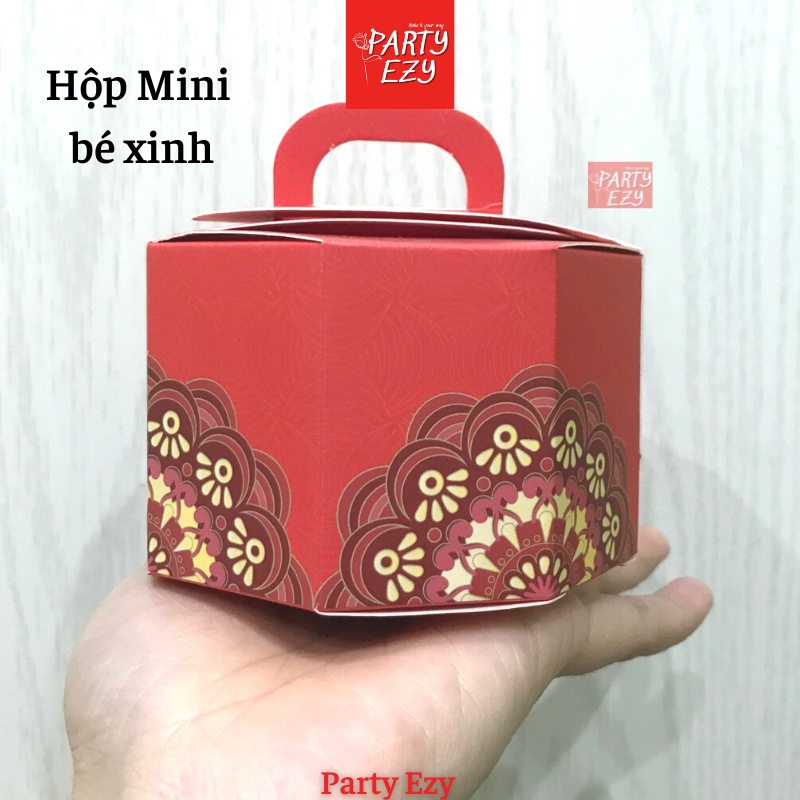 Hộp giấy Mini đựng bánh kẹo, quà tặng hình bát giác
