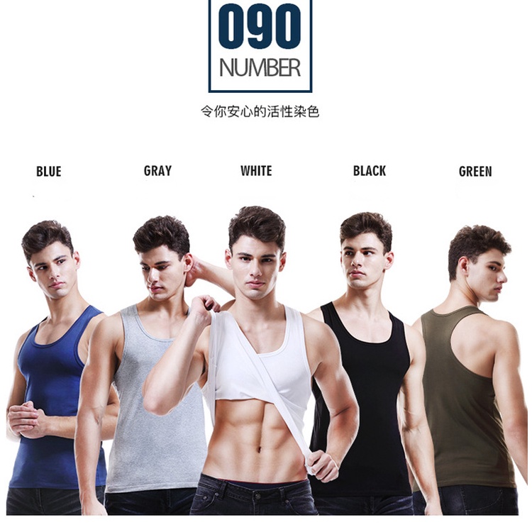 Áo Thun Ba Lỗ Ôm Dáng Bằng Cotton Thoáng Khí Phong Cách Thể Thao Cho Nam 090