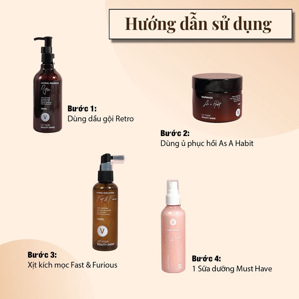 Combo 11 Phục Hồi tóc Hư tổn, Phủ Bóng tóc, cho mái tóc bóng mượt VyvyHaircare 730ml