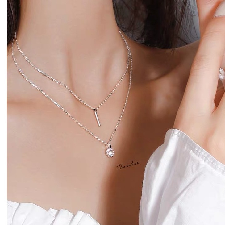 Dây chuyền bạc Tlee, vòng cổ nữ kép cá tính - TleeJewelry