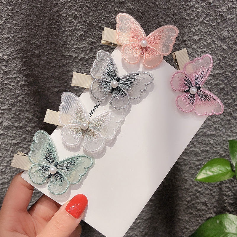 Kẹp tóc thêu họa tiết phong cách Hàn Quốc cổ điển dễ vệ sinh cho nữ