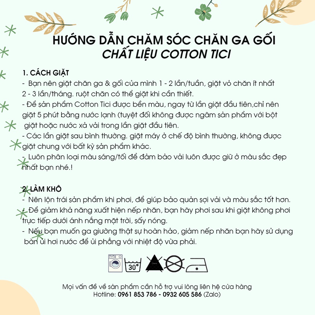 Bộ chăn ga gối Cotton Tici VIE HOME Bedding trơn màu basic dễ trang trí phòng ngủ nhiều kích thước