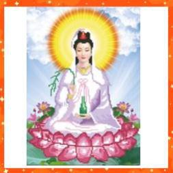 Tranh thêu chữ thập Mẹ Quan Âm ( chưa thêu)-X8096