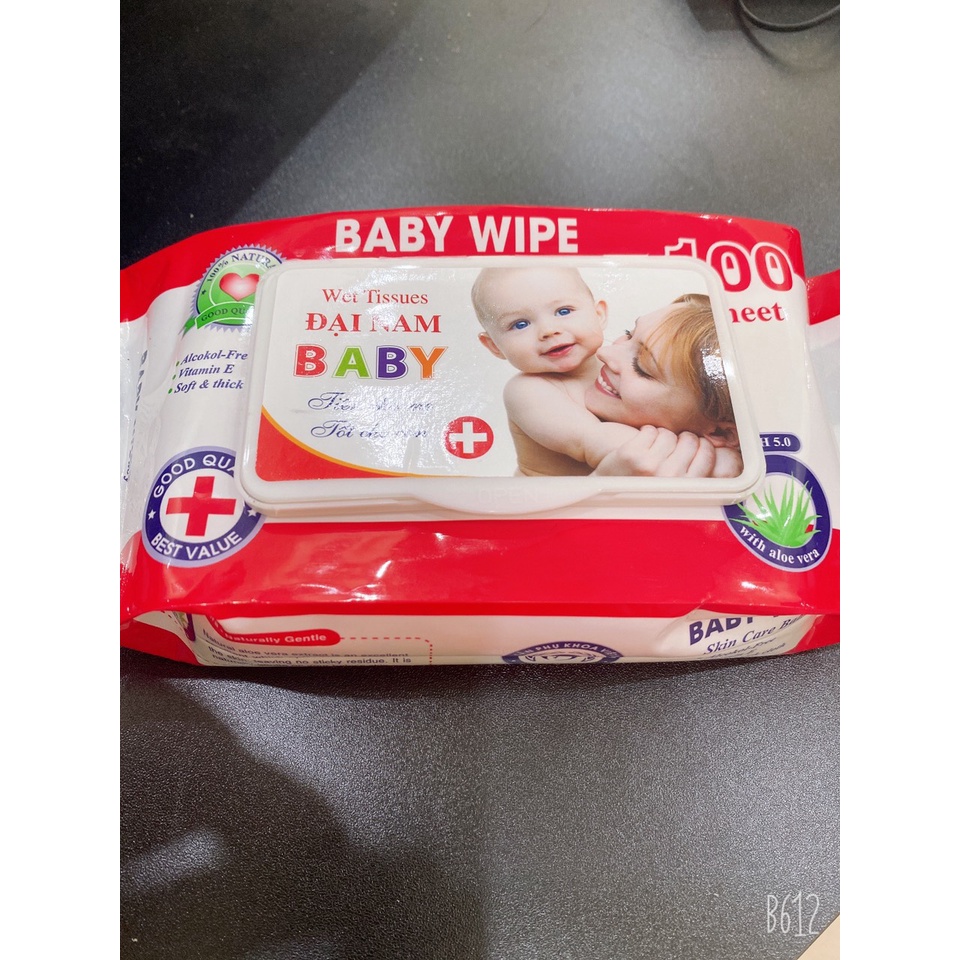 Khăn Giấy Ướt BABY WIPE ( Đại Nam ) Hộp 100 Tờ Sản Phẩm Chính Hãng Tiện Cho Mẹ Tốt Cho Bé - Khăn giấy cao cấp