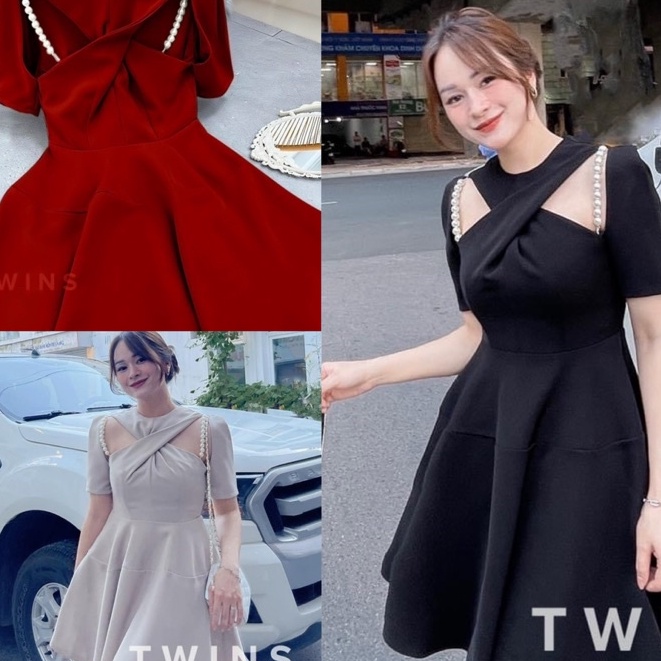 Đầm Xoắn ngực Bigsize 55-90kg tay che khuyết điểm