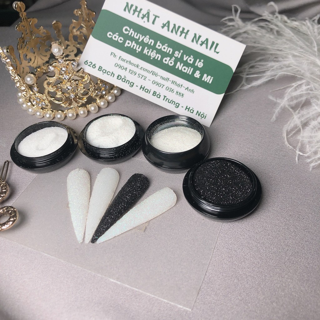 Nhũ rắc kim cương đen, trắng