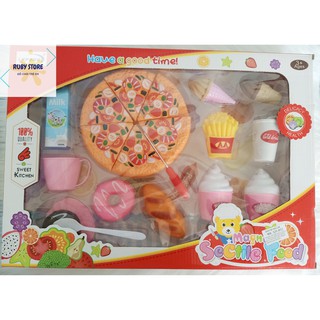 ĐẦU BẾP NHÍ 3 - HỘP ĐỒ CHƠI BÁN BÁNH PIZZA, KEM, BÁNH MÌ, NƯỚC NGỌT