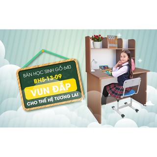 Bàn học sinh cấp 2 liền giá sách xuân hòa bhs-13-09