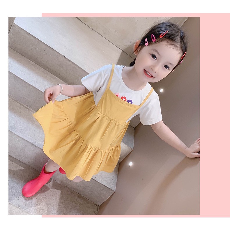 Váy bé gái từ 8-18kg - đầm bé gái chất liệu cotton phối đũi siêu mềm mát