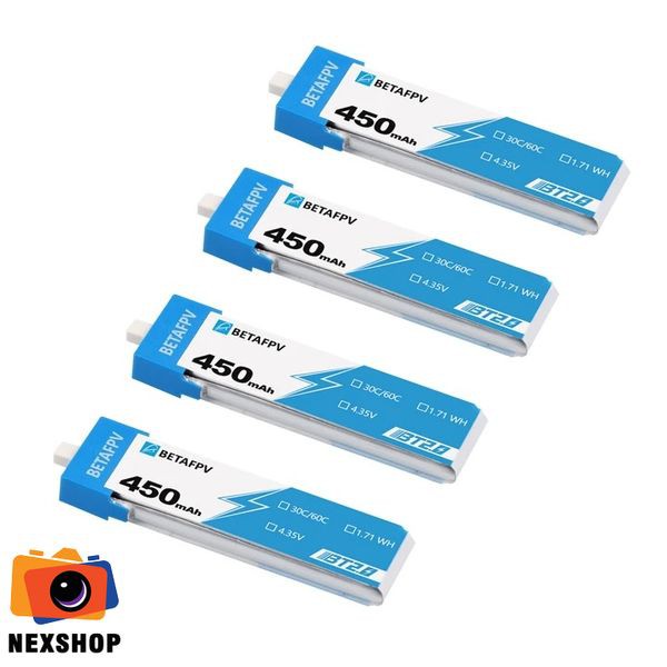 Pin Lipo 1S Chuẩn BT2.0 dung lượng 450mAh HV (4 Viên )