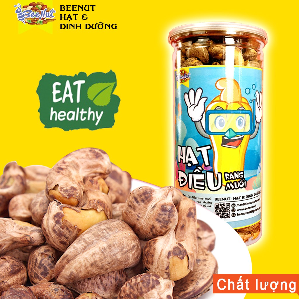 Hạt điều rang muối Bình Phước (500g) Hột điều lụa rang loại 1 Hạt dinh dưỡng BeeNut